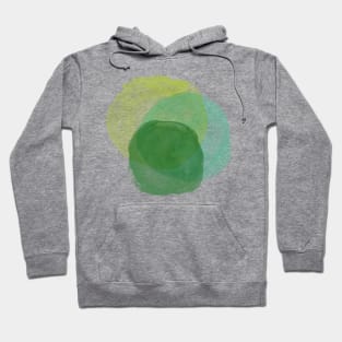 Abstract Watercolor Circles in Green Hoodie